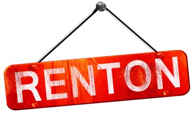 Renton, 3d render, işareti asılı kırmızı