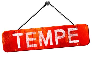 Tempe, 3d render, işareti asılı kırmızı