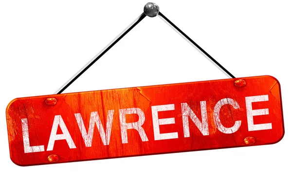 Lawrence, 3d render, işareti asılı kırmızı