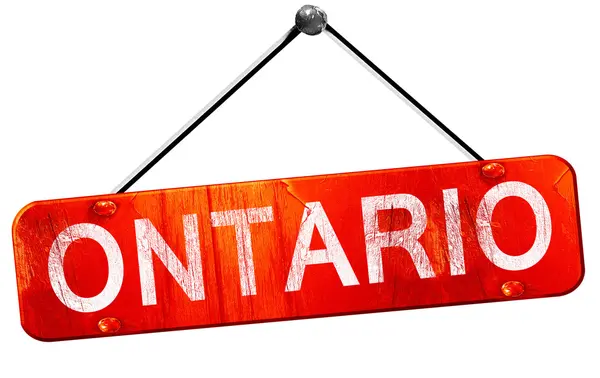 Ontario, 3d render, işareti asılı kırmızı — Stok fotoğraf