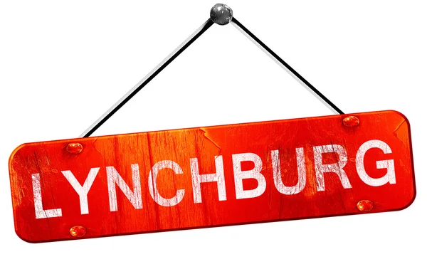 Lynchburg, 3d render, işareti asılı kırmızı