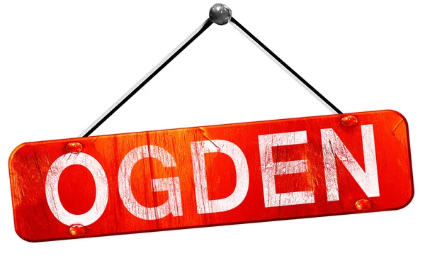 Ogden, 3d render, işareti asılı kırmızı