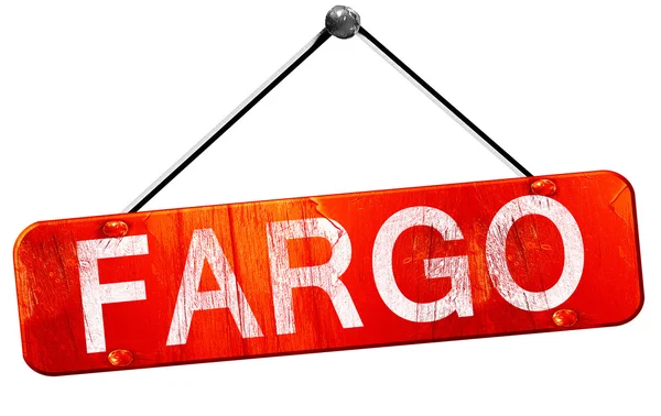 Fargo, 3d render, işareti asılı kırmızı