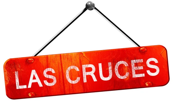 Las cruces, 3D-rendering, een rode opknoping sign — Stockfoto