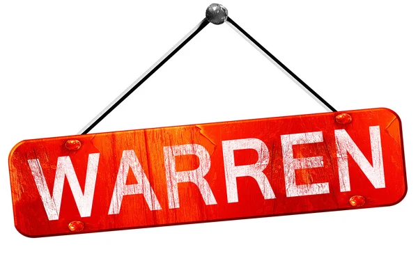 Warren, 3d render, işareti asılı kırmızı