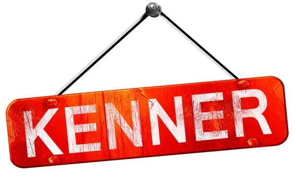 Kenner, 3D rendering, un cartel colgante rojo — Foto de Stock