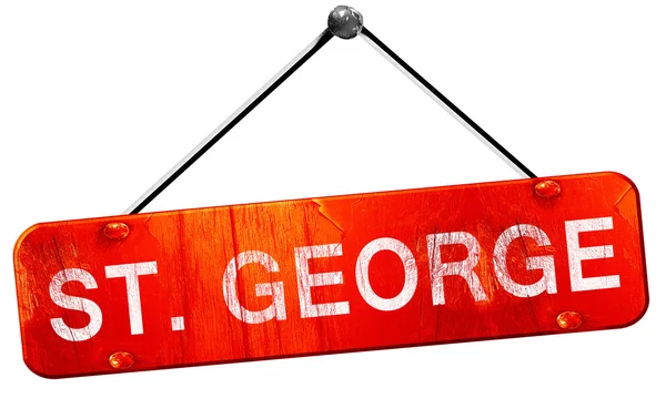 St. george, 3d vykreslování, červený visí znamení — Stock fotografie