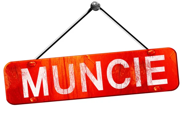 Muncie, 3d render, işareti asılı kırmızı