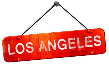 Los angeles, 3d render, işareti asılı kırmızı