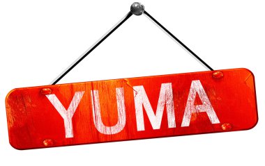 Yuma, 3d render, işareti asılı kırmızı