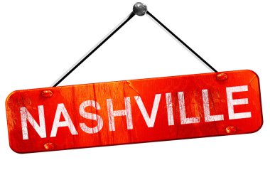 Nashville, 3d render, işareti asılı kırmızı