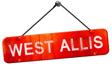 West allis, 3d render, işareti asılı kırmızı