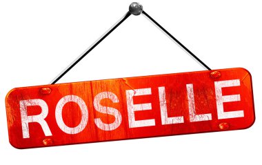 Roselle, 3d render, işareti asılı kırmızı