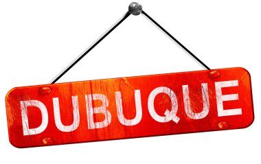 Dubuque, 3d render, işareti asılı kırmızı