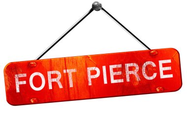 Fort pierce, 3d render, işareti asılı kırmızı
