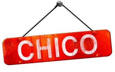 Chico, 3d render, işareti asılı kırmızı