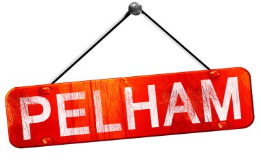 Pelham, 3d render, işareti asılı kırmızı