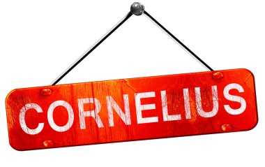 Cornelius, 3d render, işareti asılı kırmızı