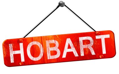 Hobart, 3d render, işareti asılı kırmızı