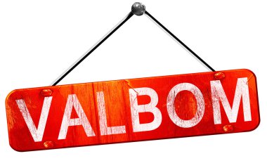 Valbom, 3d render, işareti asılı kırmızı