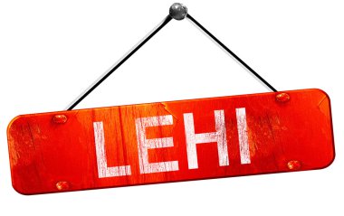 Lehi, 3d render, işareti asılı kırmızı