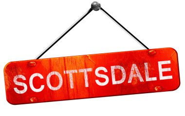 Scottsdale, 3d render, işareti asılı kırmızı