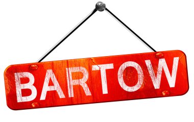 Bartow, 3d render, işareti asılı kırmızı