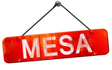 Mesa, 3d render, işareti asılı kırmızı