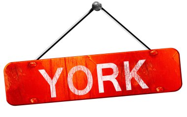 York, 3d render, işareti asılı kırmızı