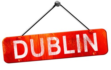Dublin, 3d render, işareti asılı kırmızı