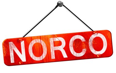 Norco, 3d render, işareti asılı kırmızı