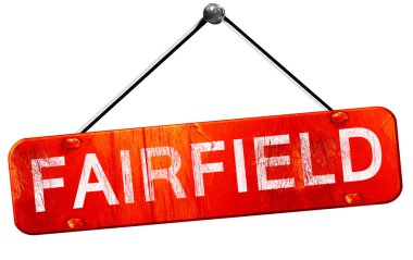 Fairfield, 3d render, işareti asılı kırmızı