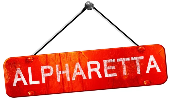 Alpharetta, representación 3D, un signo colgante rojo — Foto de Stock