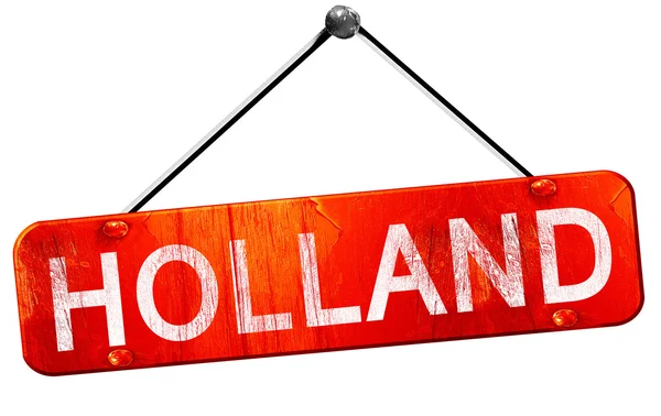 Holland, 3D rendering, a red hanging sign — Stock Photo, Image