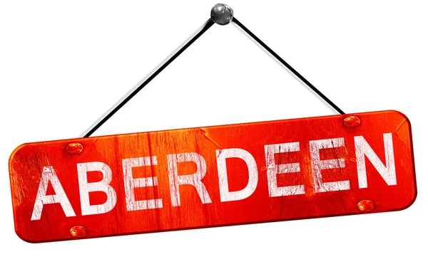 Aberdeen, 3D rendering, a red hanging sign — Stock Photo, Image