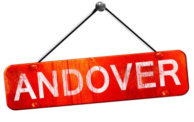 Andover, 3d render, işareti asılı kırmızı