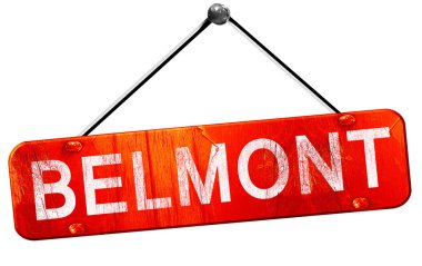 Belmont, 3d render, işareti asılı kırmızı