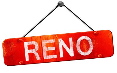 Reno, 3d render, işareti asılı kırmızı