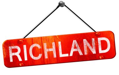 richland, 3D rendering, a red hanging sign clipart