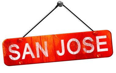 San jose, 3d render, işareti asılı kırmızı