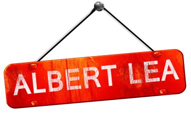 Albert lea, 3d render, işareti asılı kırmızı