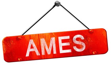Ames, 3d render, işareti asılı kırmızı