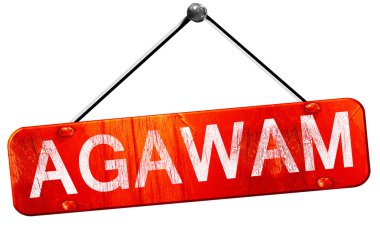 Agawam, 3d render, işareti asılı kırmızı