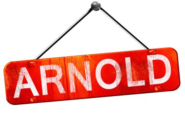 Arnold, 3d render, işareti asılı kırmızı