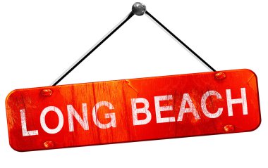 Long beach, 3d render, işareti asılı kırmızı