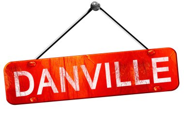 Danville, 3d render, işareti asılı kırmızı