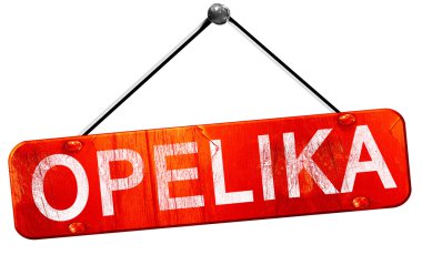 Opelika, 3d render, işareti asılı kırmızı