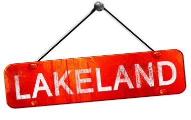 Lakeland, 3d render, işareti asılı kırmızı