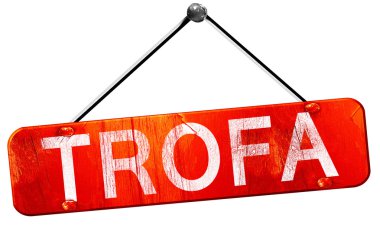 Trofa, 3d render, işareti asılı kırmızı