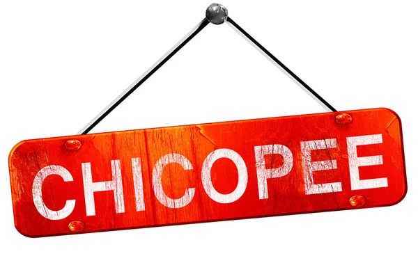 Chicopee, 3d-rendering, en röd hängande tecken — Stockfoto